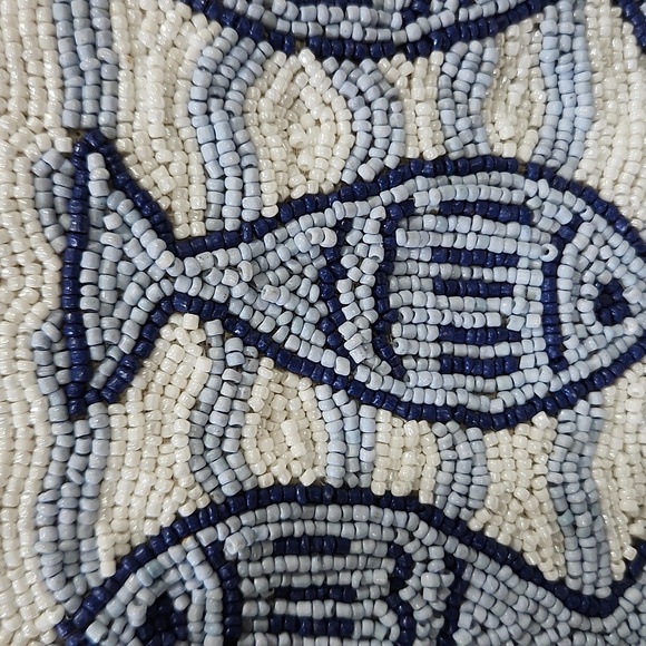 🔹️Beaded Sardine Fish Coin Purse Pouch Wandering Moon Handmade Made in India - Picture 5 of 7